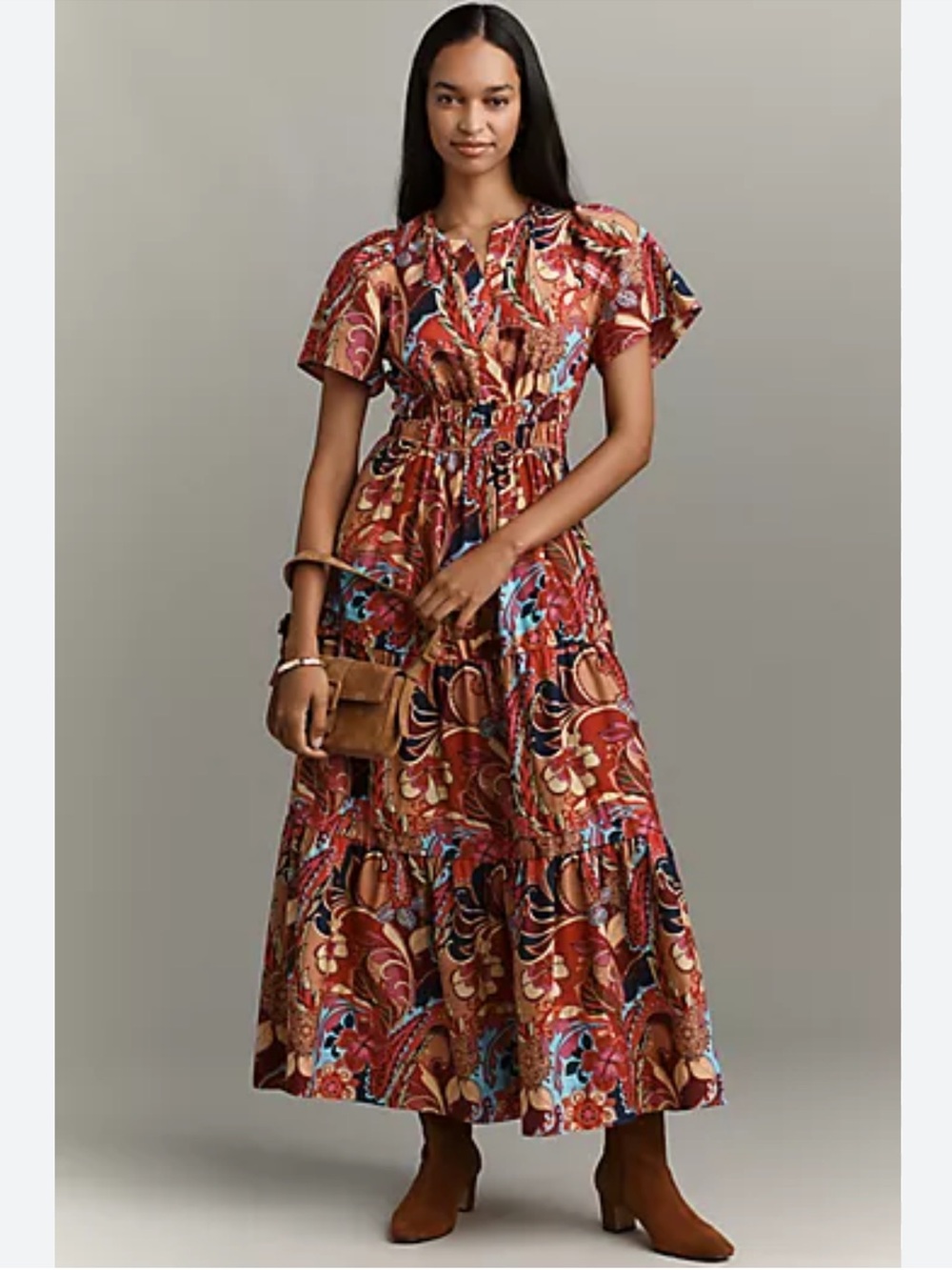 Anthropologie Somerset Paisley Tiered Maxi Dress - Size S - BNWT